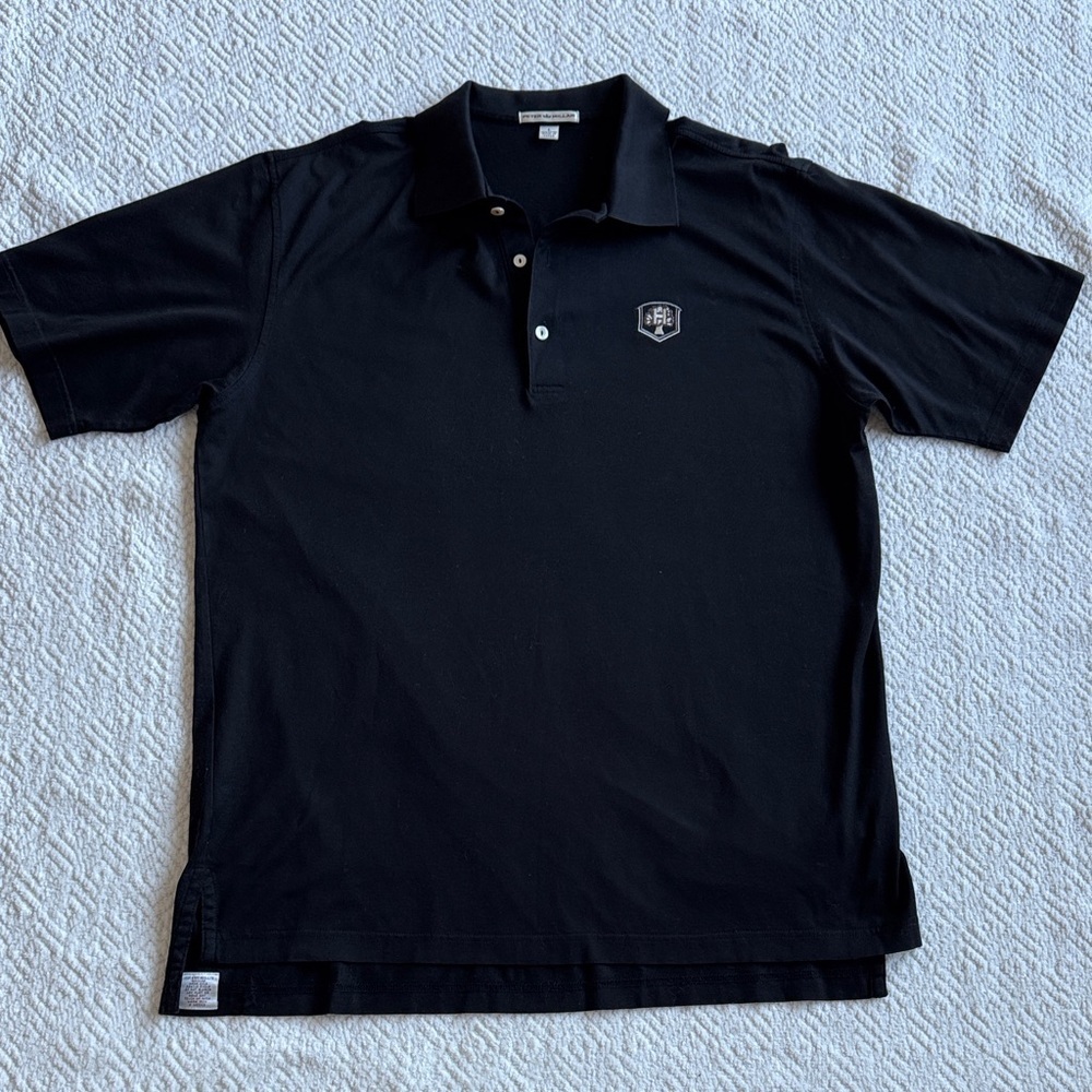 Peter Millar Black Polo Shirt 100%Cotton Sz L